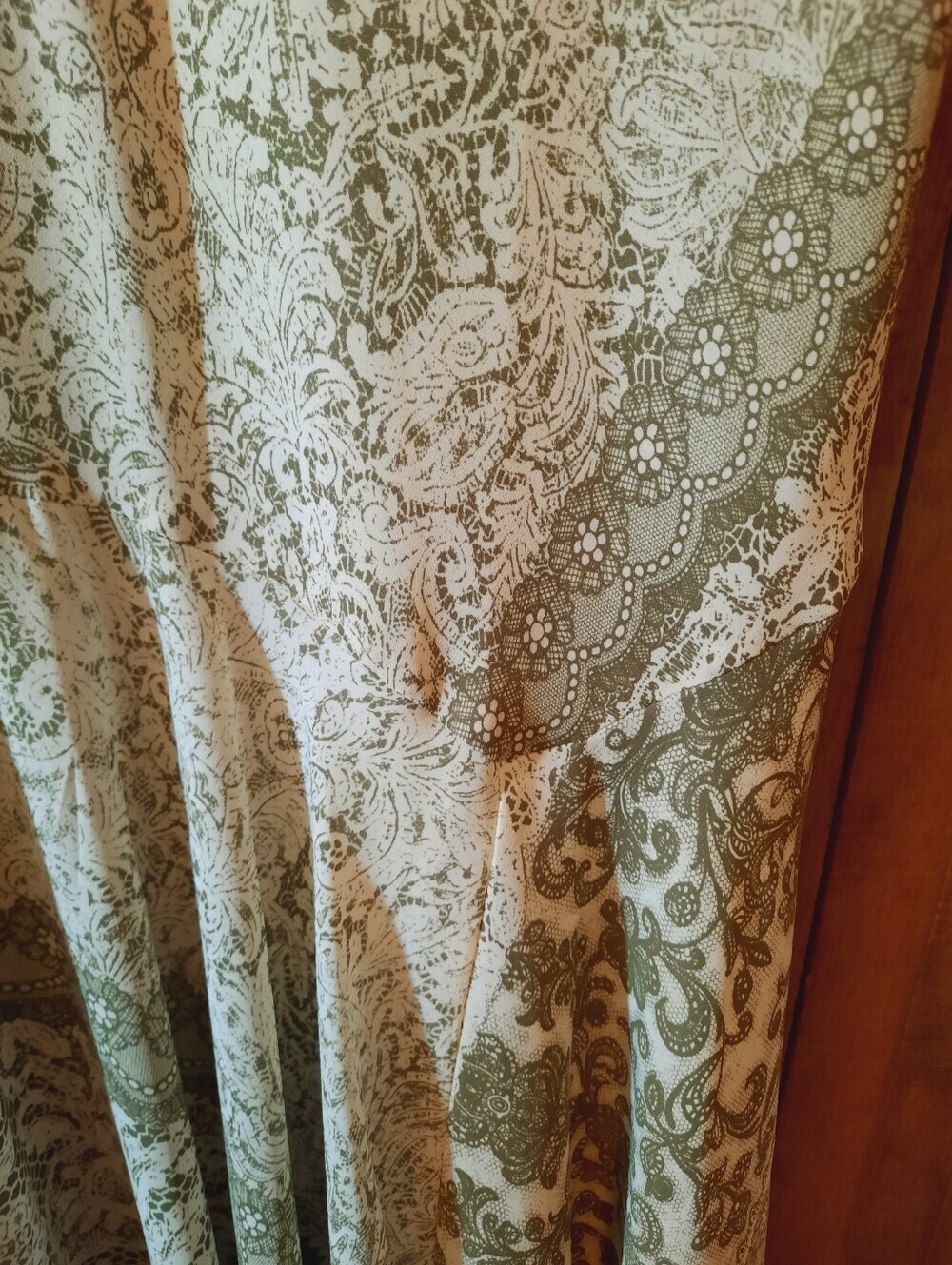 Vintage K Studio Paisley Lace Print Assystemrical Drop Waist Midi Dress Size 14 - Picture 7 of 12